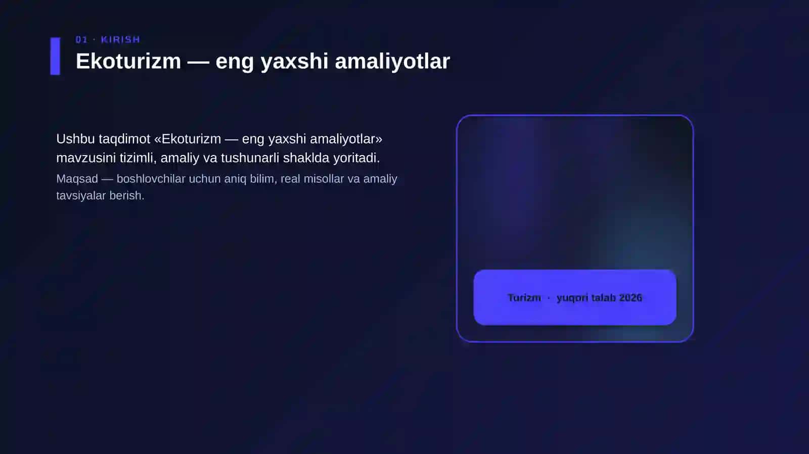 "Ekoturizm — eng yaxshi amaliyotlar" 4