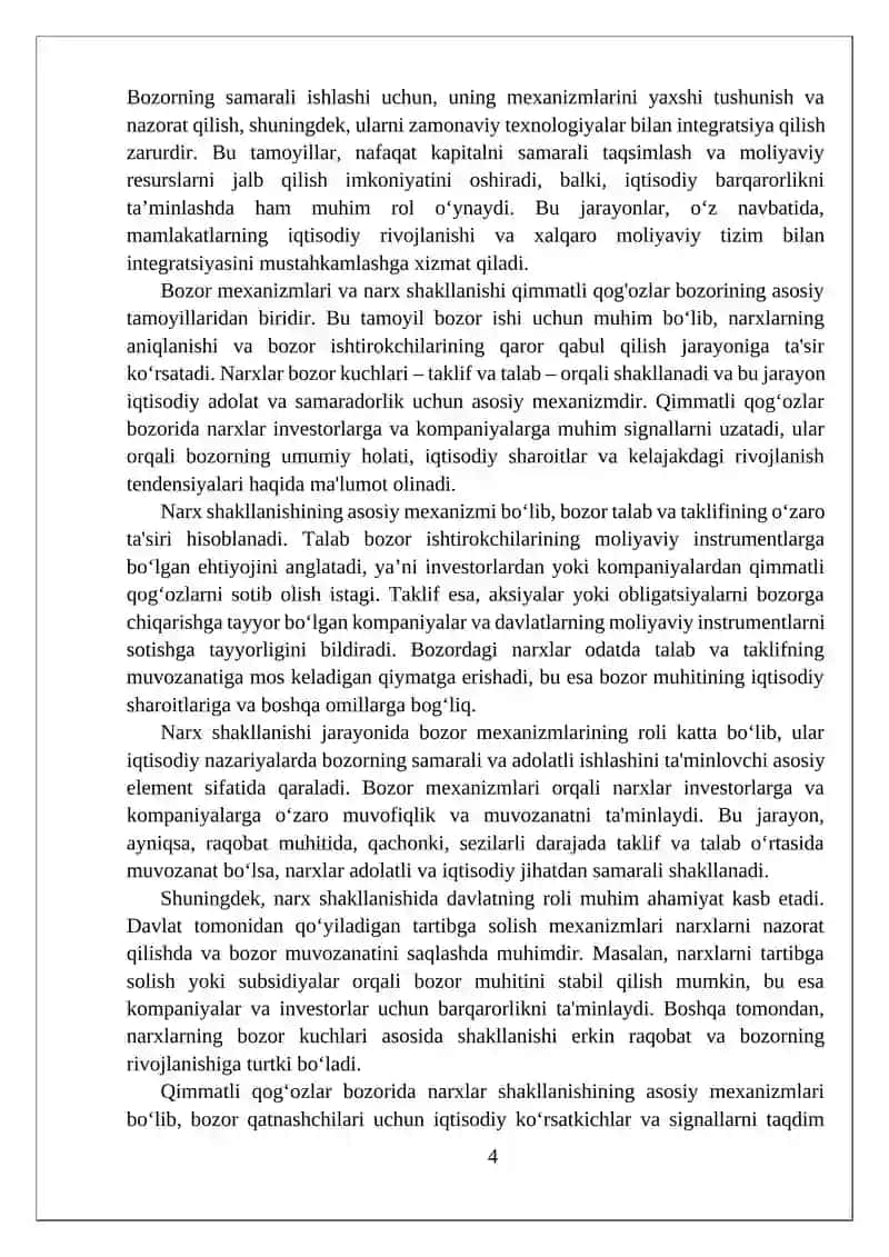 Qimmatli qog'ozlar bozorining mohiyati 4