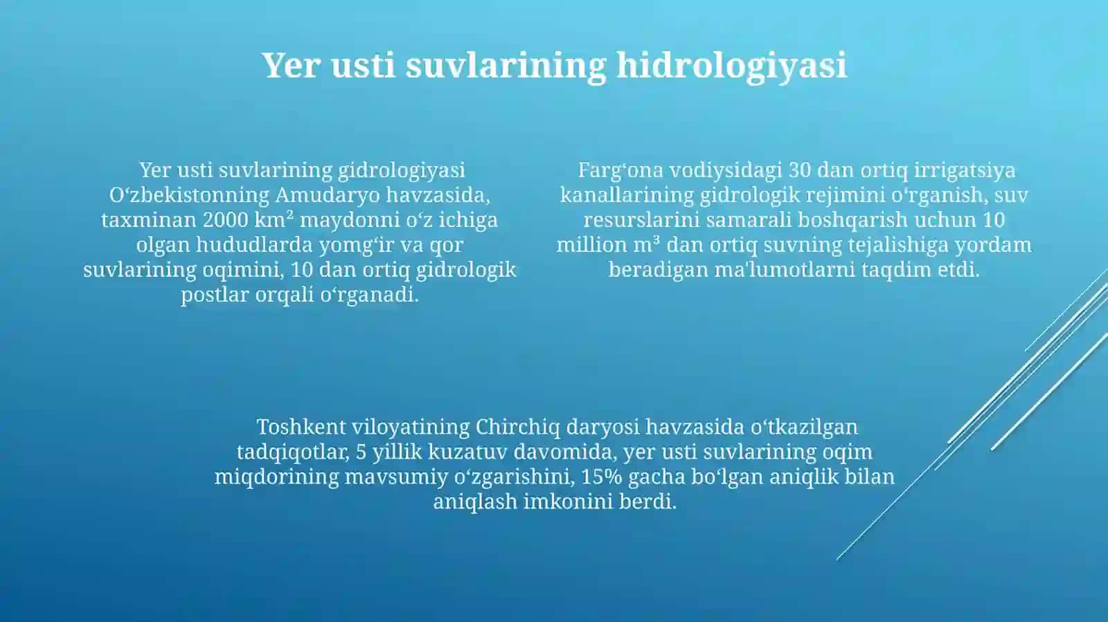 Gidrologiya fanining predmeti maqsadi va vazifalari 4