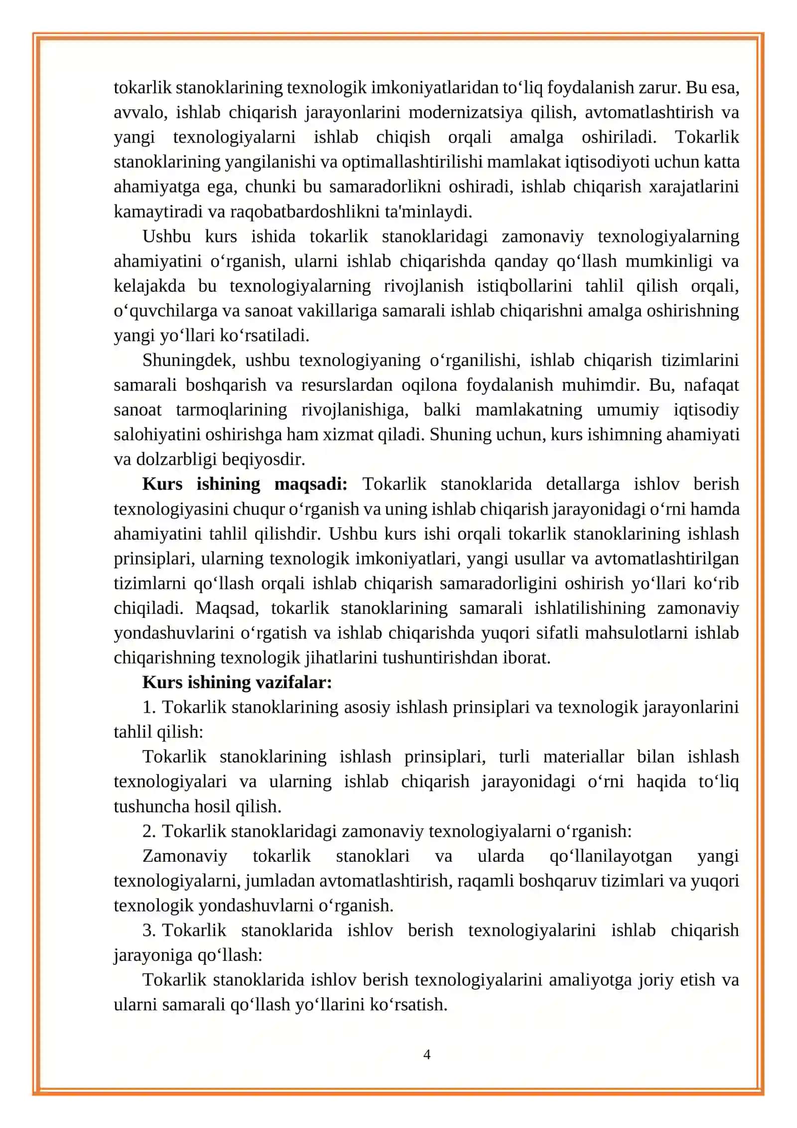 Tokarlik stanoklarida detallarga ishlov berish texnologiyasi 4
