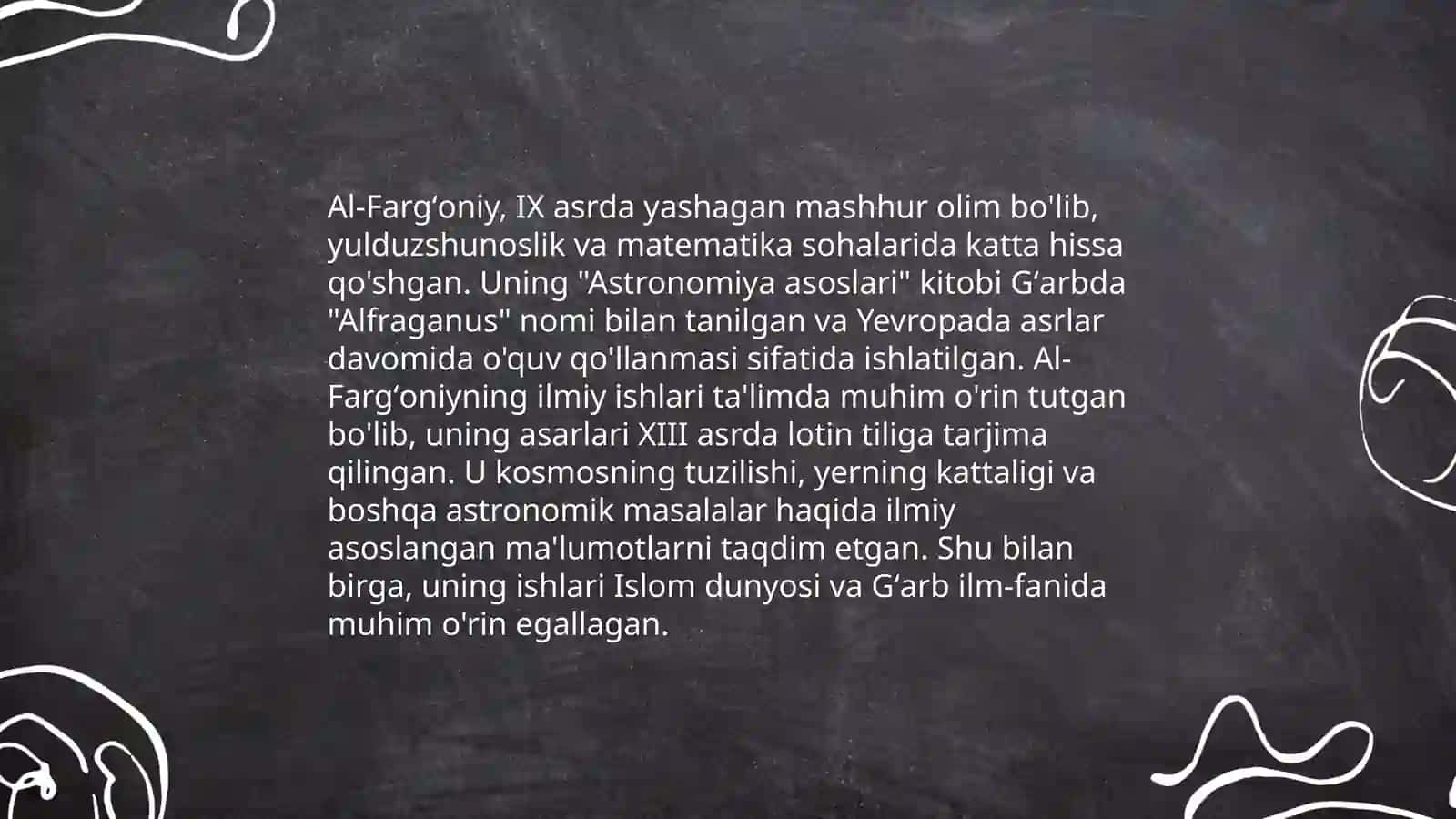 Sharq mutafakkirlari (At-Termiziy, al-Fargʻoniy, Forobiy,Ibn Sino,Beruniy, Yusuf Xos Xojib va Kaykovus va boshqa mutafakkirlarning pedagogik ulushi) 4