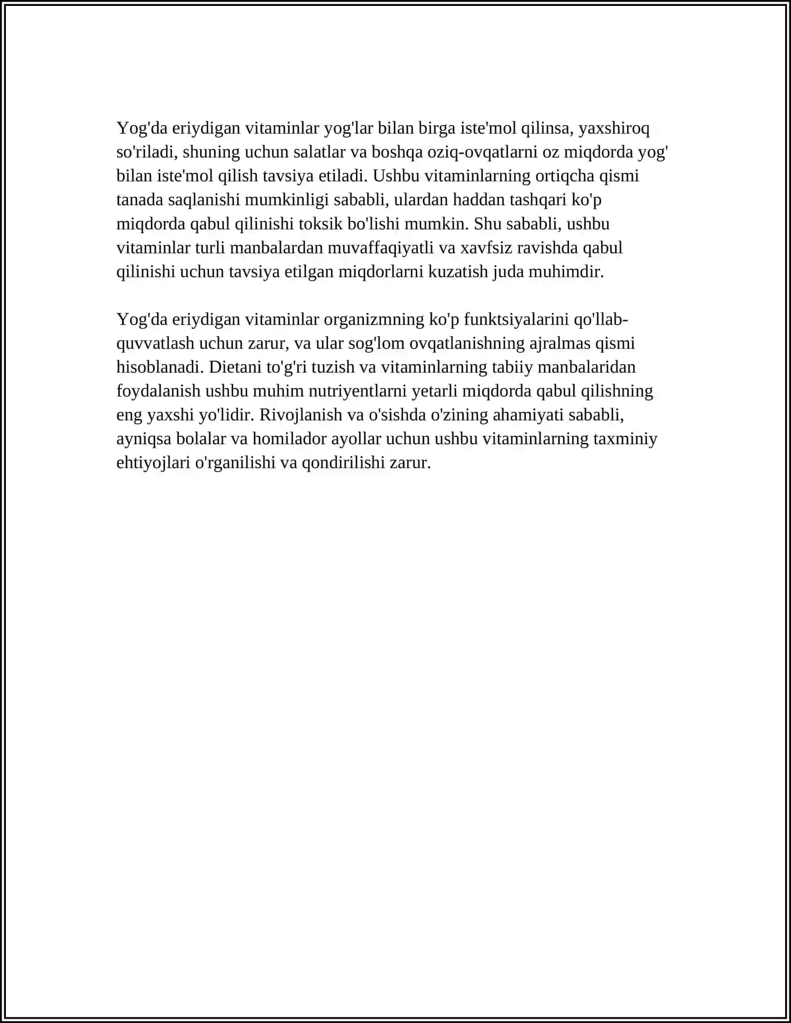 YOGʻDA ERIYDIGAN VITAMINLAR 4