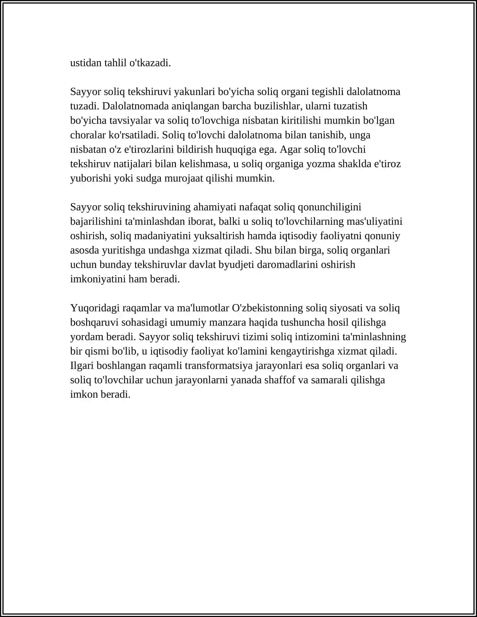 SAYYOR SOLIQ TEKSHIRUVI 4
