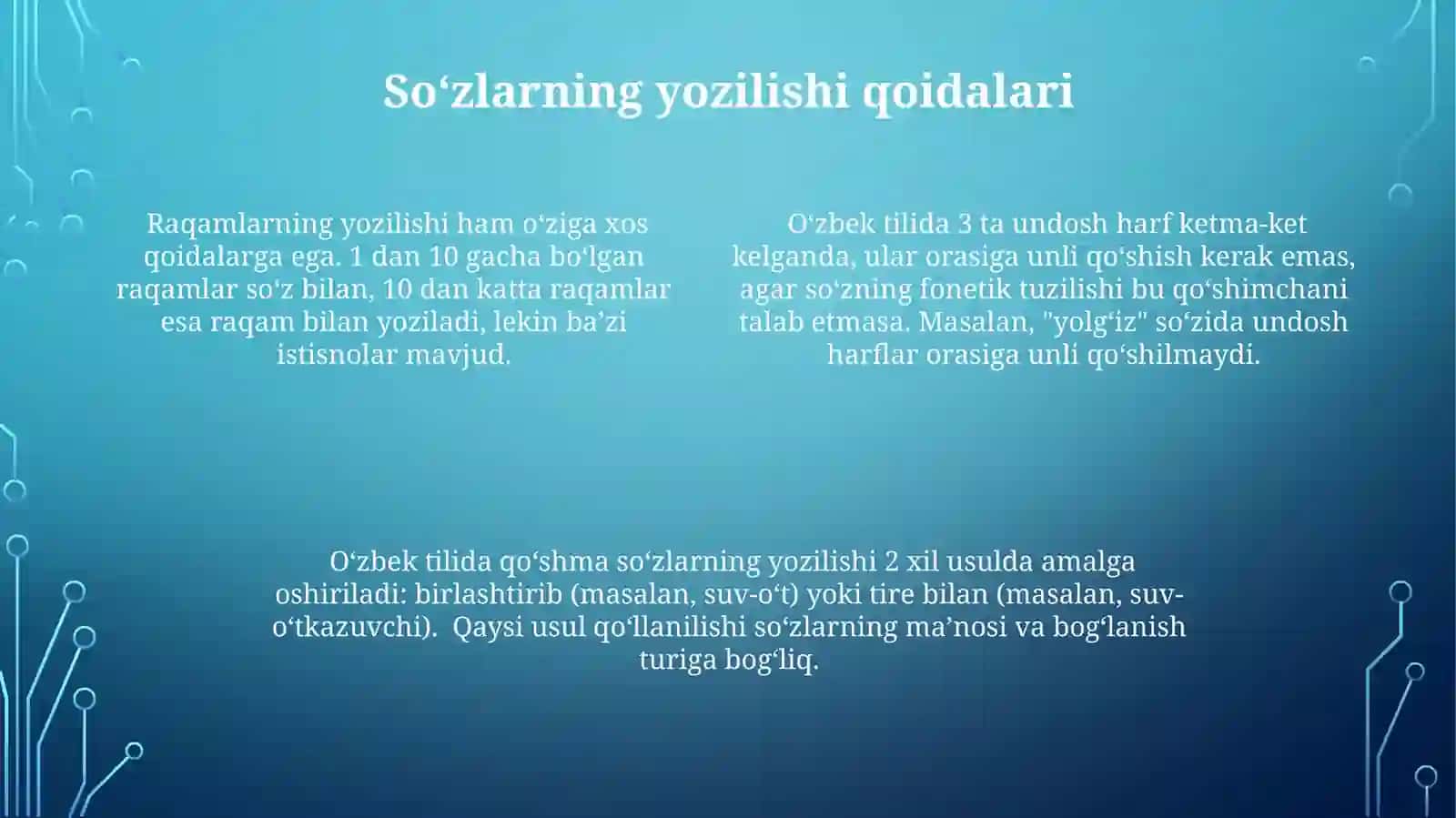 Oʻzbrk tilining imlo qoidalari va soha egalarining savodxonligi 4