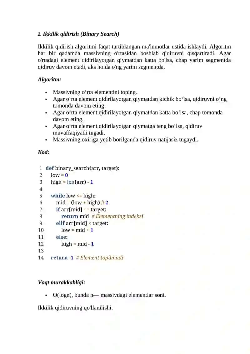 Ma’lumotlarni qidirish algoritmlari va dasturlarini ishlab chiqish. Ma’lumotlar tuzilmalarini xeshlash algoritmlari yordamida hosil qilish. 4