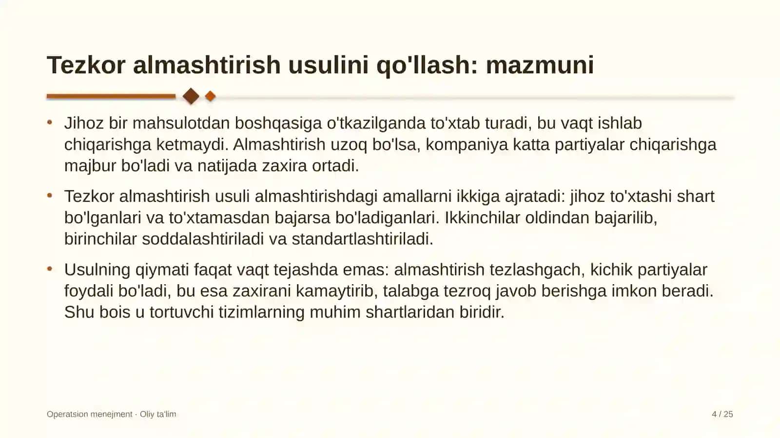 Madaniyat markazlarida tezkor almashtirish usulini qo'llash 4