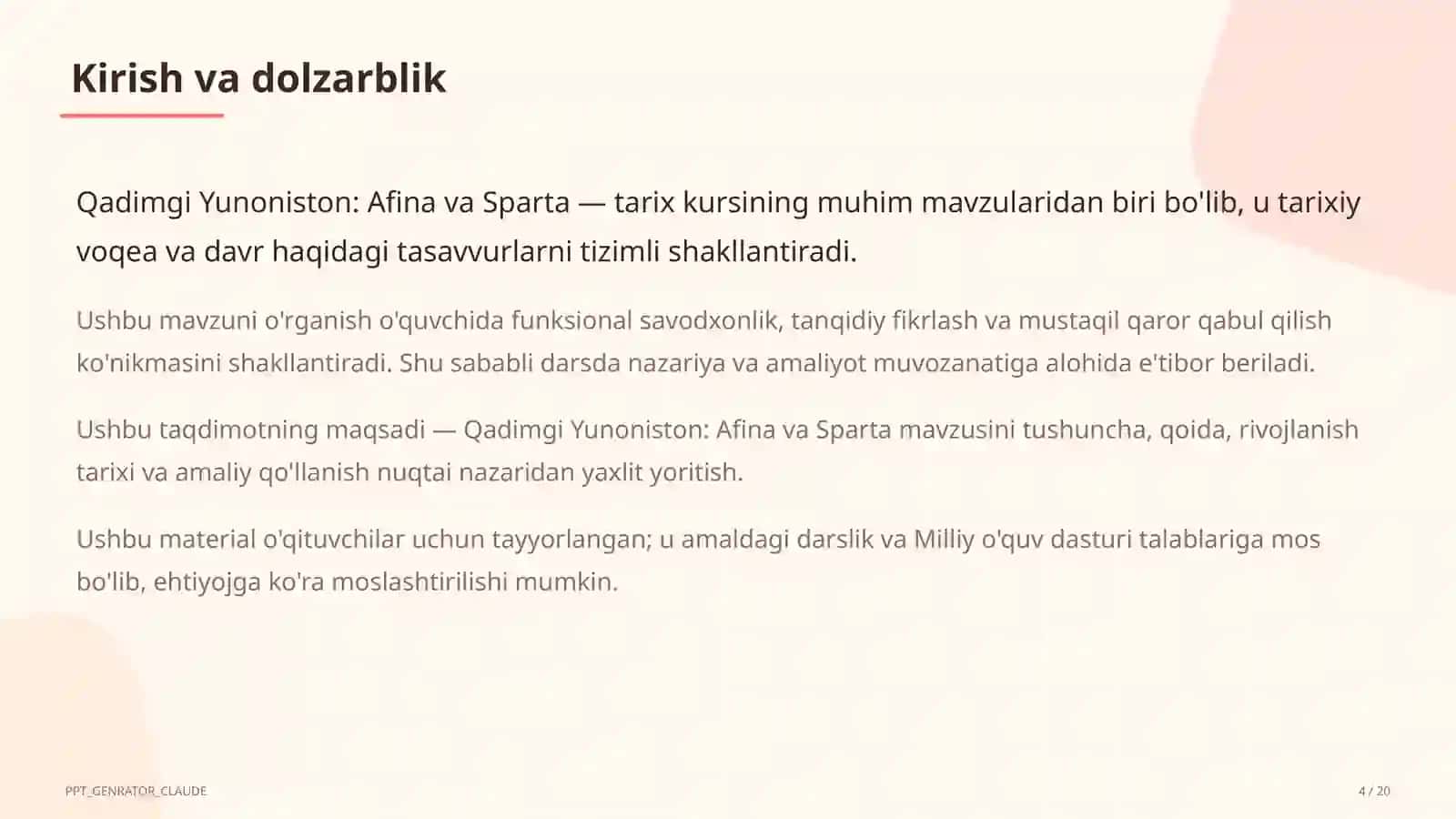 Qadimgi Yunoniston: Afina va Sparta (6-sinf) 4