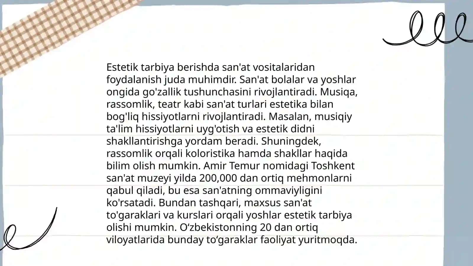 Estetik tarbiya berishning vazifalari va metodlari 4