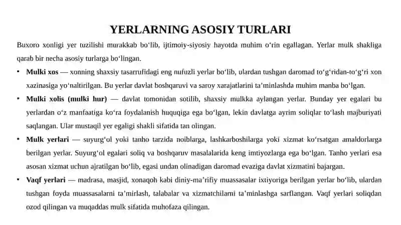 Shayboniylar Davrida Yer Egaligi 4