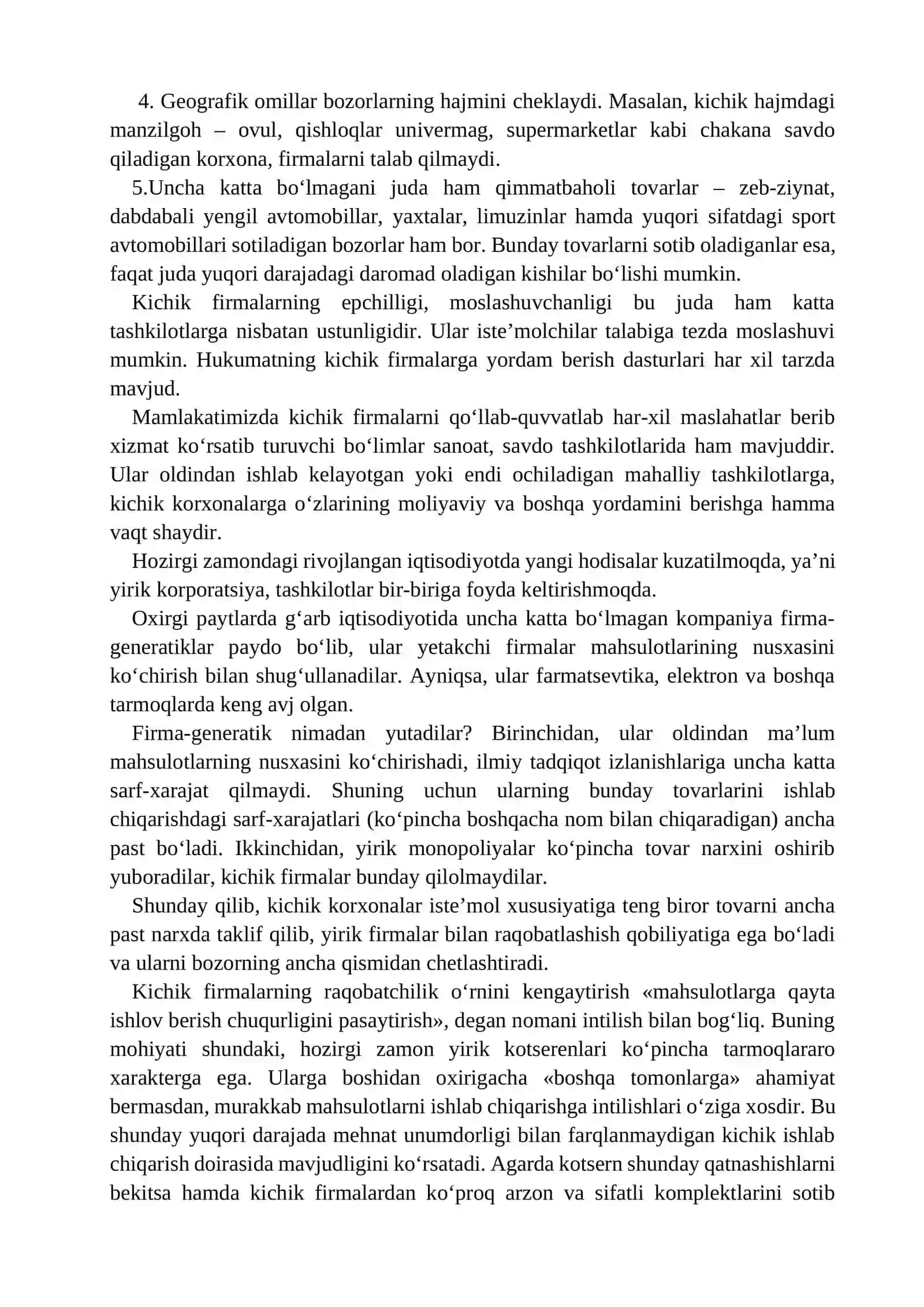 KICHIK BIZNESNING MOHIYATI VA XUSUSIYATLARI 4