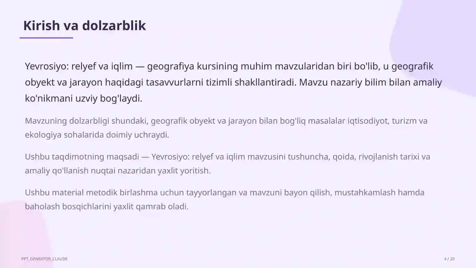 Yevrosiyo: relyef va iqlim (7-sinf) 4
