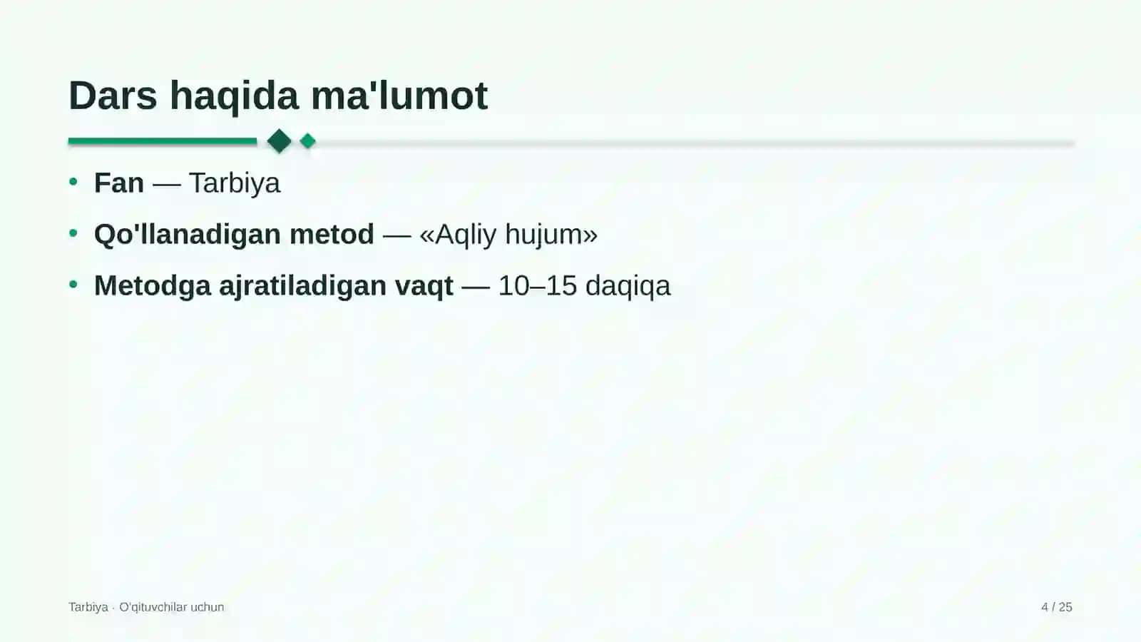 tarbiya darslarida aqliy hujum metodidan foydalanish 4220 4