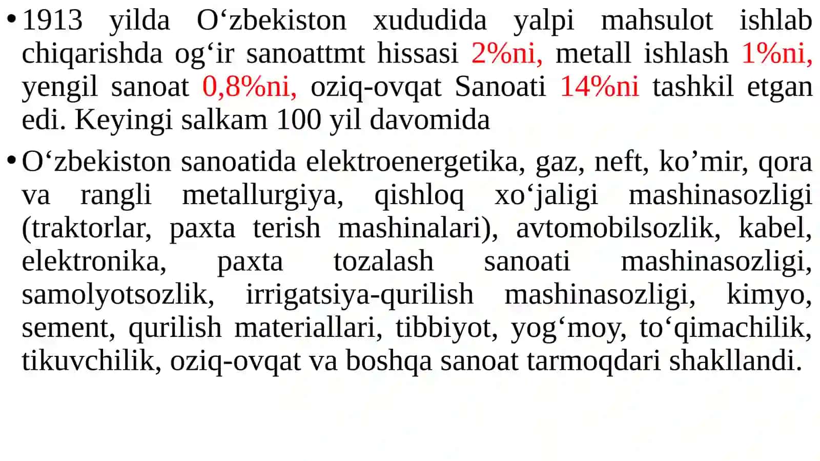 Jahon sanoating boshqa tarmoqlari 4