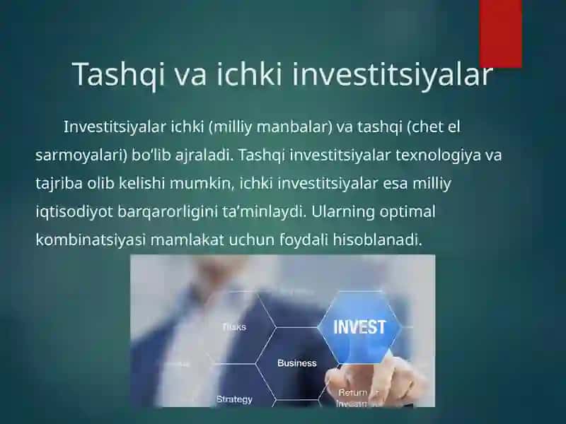 Investitsiyalar tuzilmasi va ularni investitsion qarorlar samaradorligiga ta’siri 4