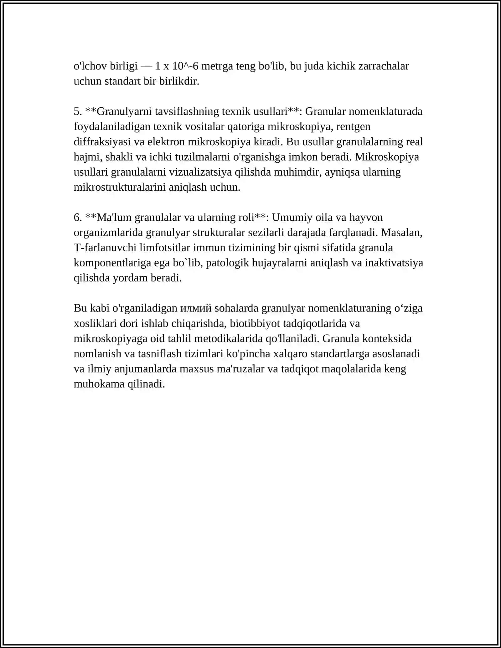 REFERENCE ON GRANULAR NOMENCLATURE AND COMPOSITIONS 4