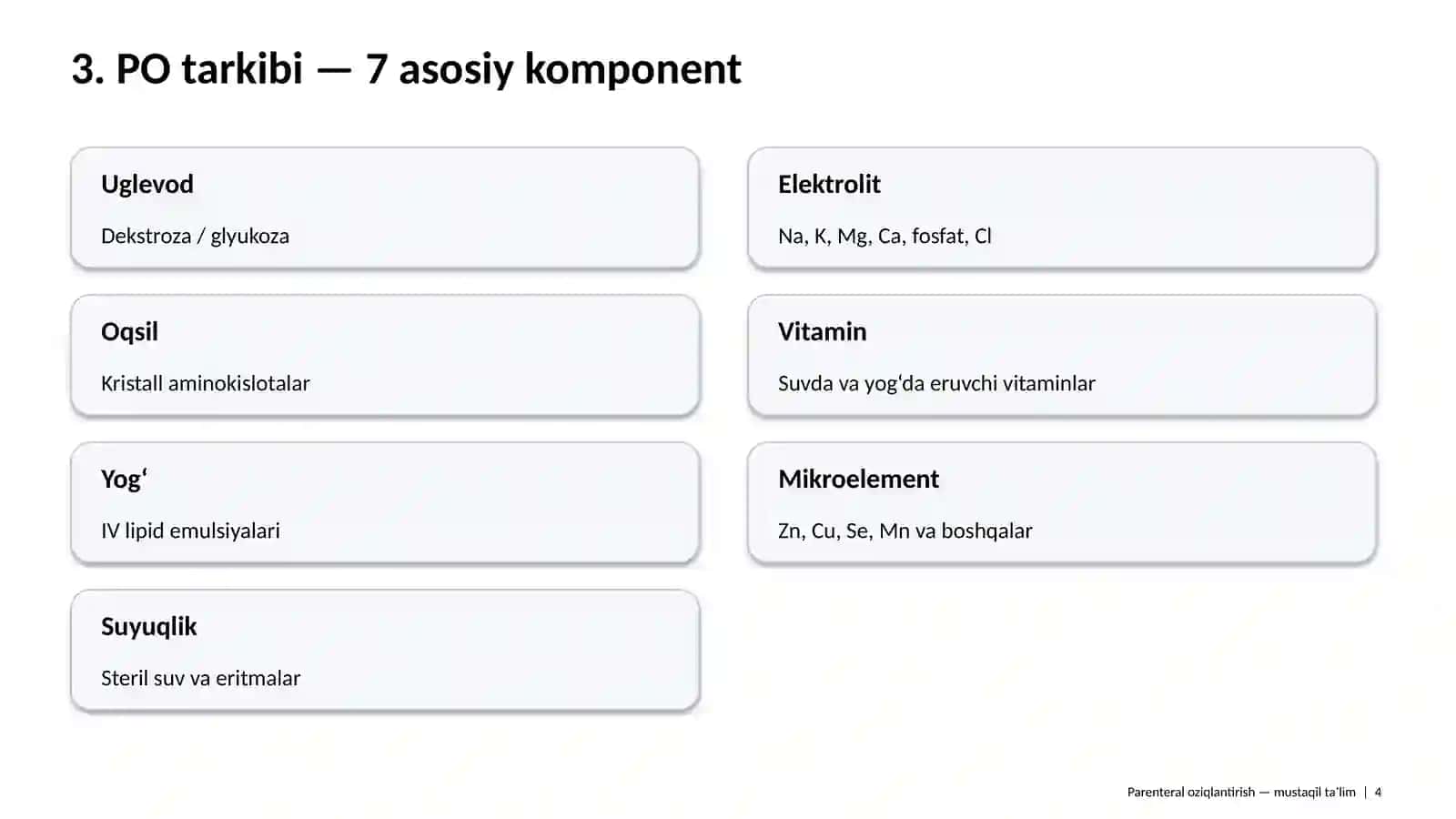 Parenteral Oziqlantirish 4