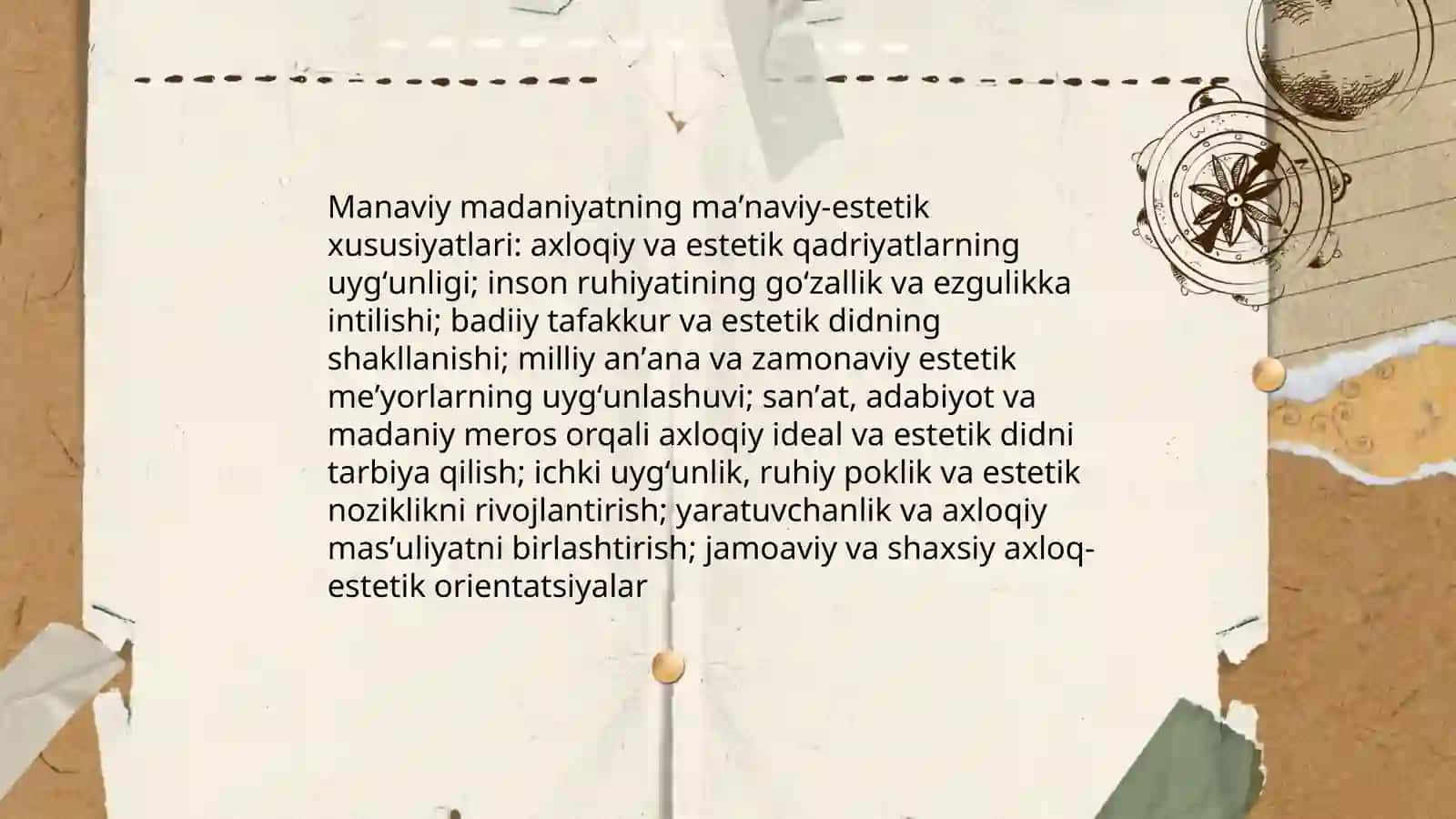 Manaviy madaniyatning oʻziga xos xususiyatlari 4