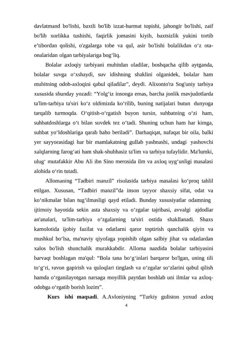 Abdulla Avloniyning "Turkiy guliston yohud axloq" asaridagi yoshlar tarbiyasiga oid g‘oyalar 4