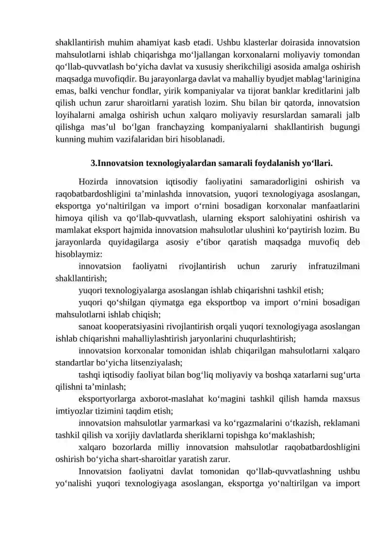 IQTISODIYOTDA INNOVATSION TEXNOLOGIYALARDAN SAMARALI FOYDALANISH 4
