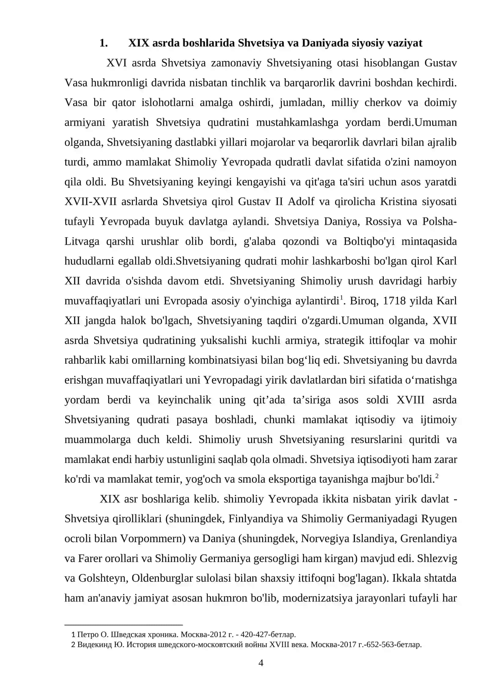 Sharq allomalari merosi fanidan “Shvetsiya va Daniya “ma’rifatli absolyutizm” davrida” 4