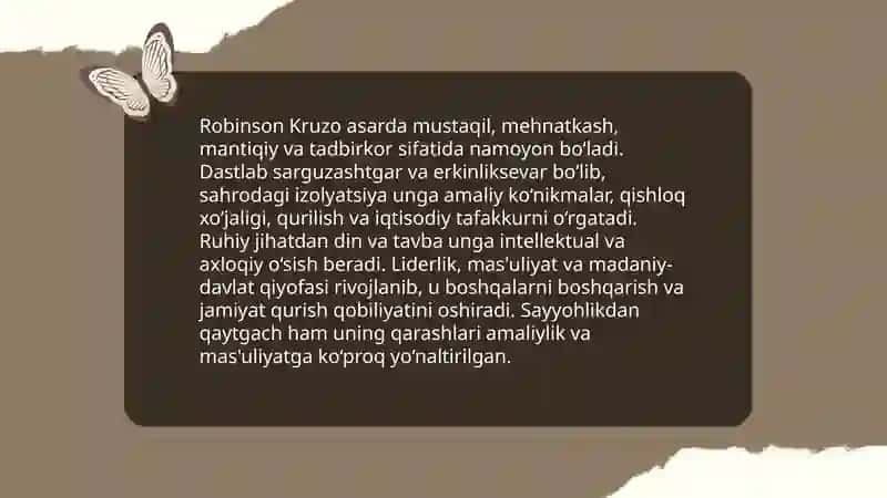 Daniyel Defoning " Robinzon Kruzo" asari 4
