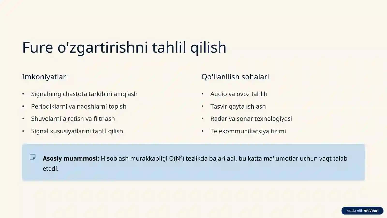 Spektral o'zgartirish algoritmlari 4