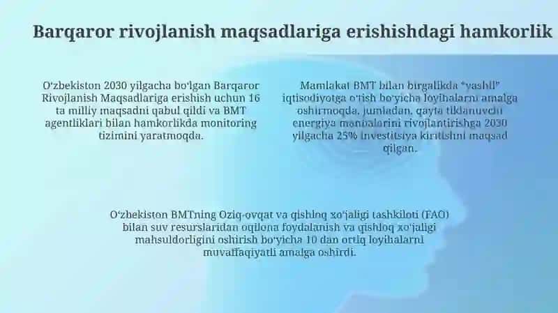 Oʻzbekistonning BMT bilan hamkorlik aloqalari 4