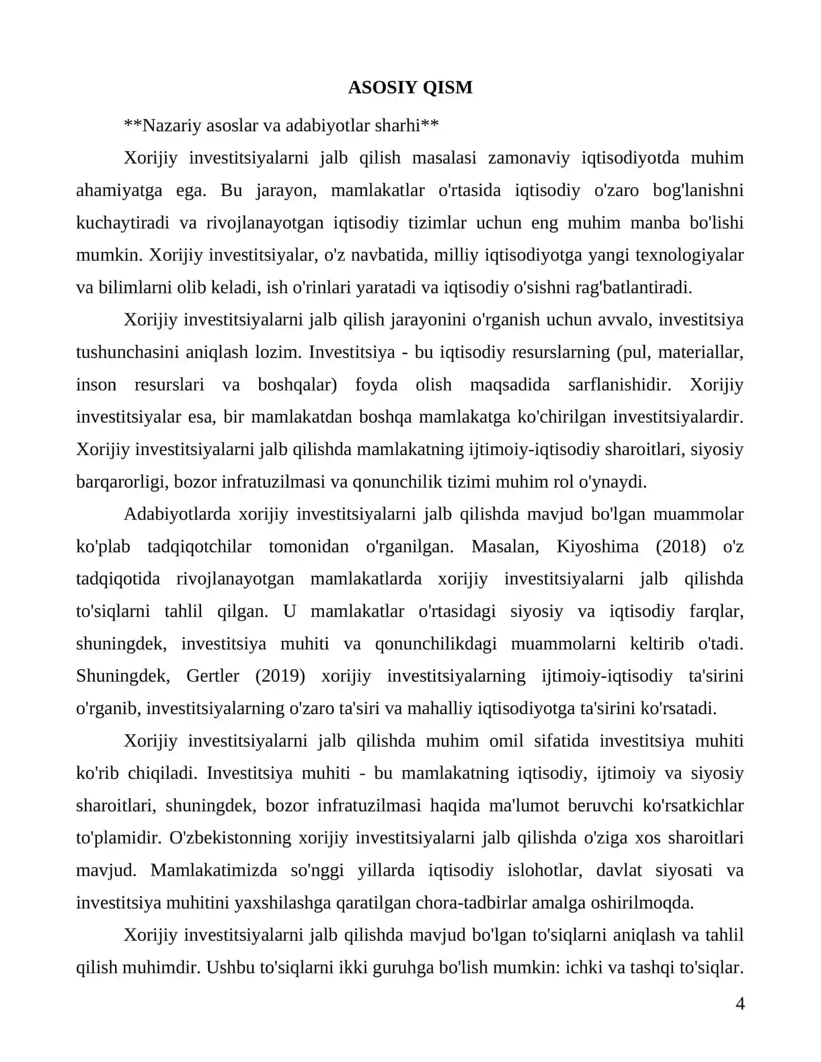 Xorijiy investitsiyalarni jalb qilish muammolarining tahlili 4