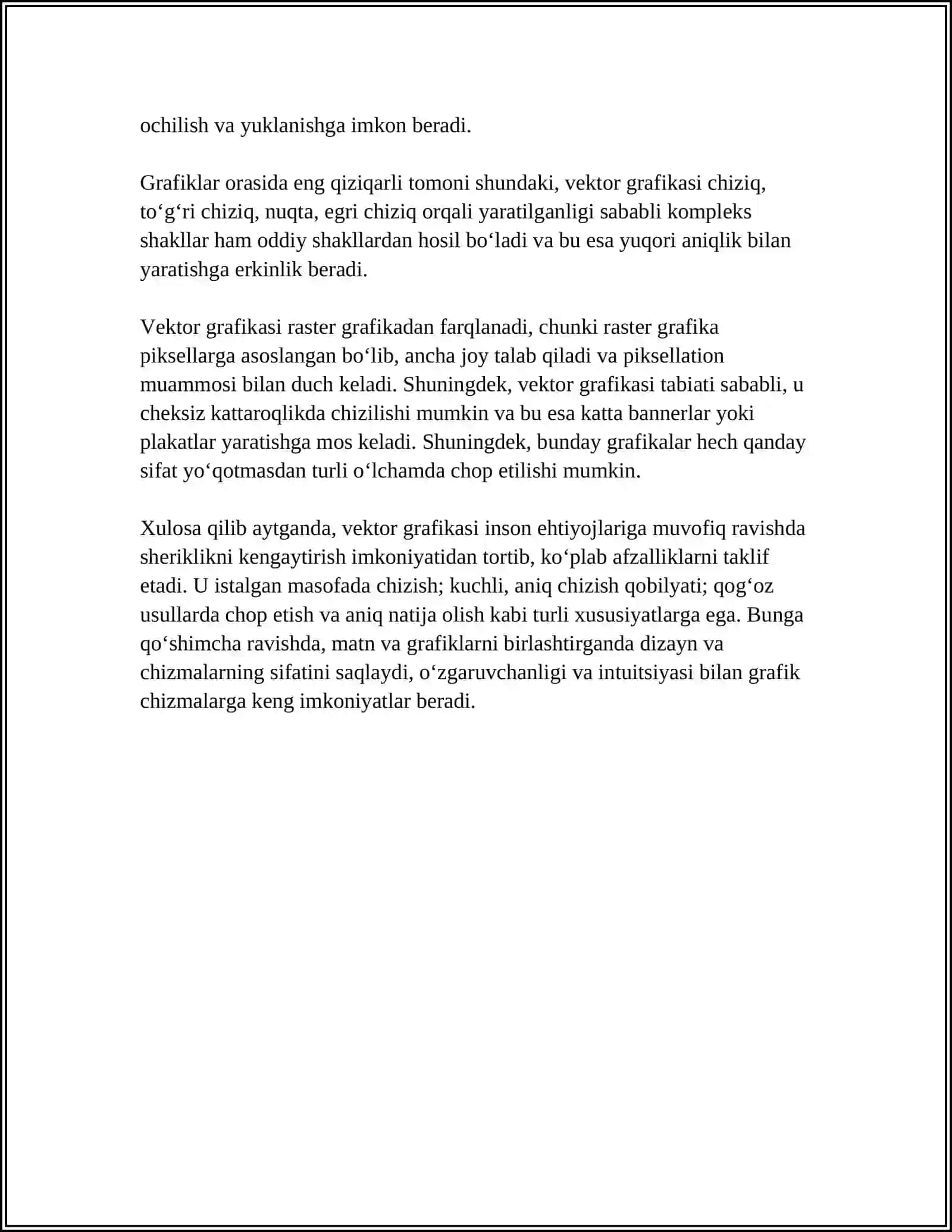 KOMPYUTER GRAFIKASI TURKUMLARI VA HAR XIL KO'RINISHLARI 4