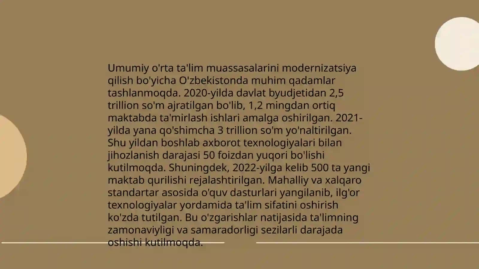 Oʻzbekiston Respublikasida taʼlim sohasida amalga oshirilgan islohotlar 4