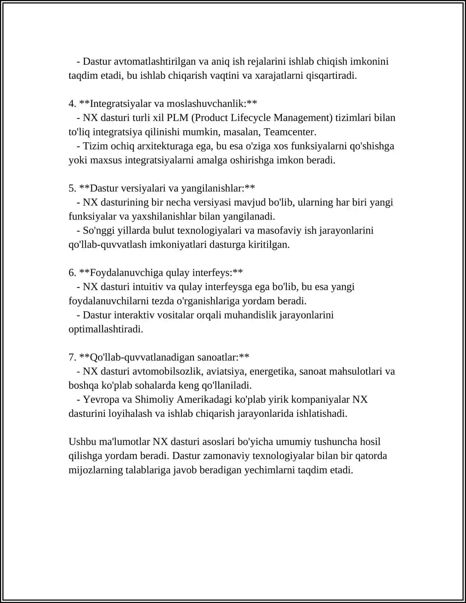 NX dasturi asoslari 4