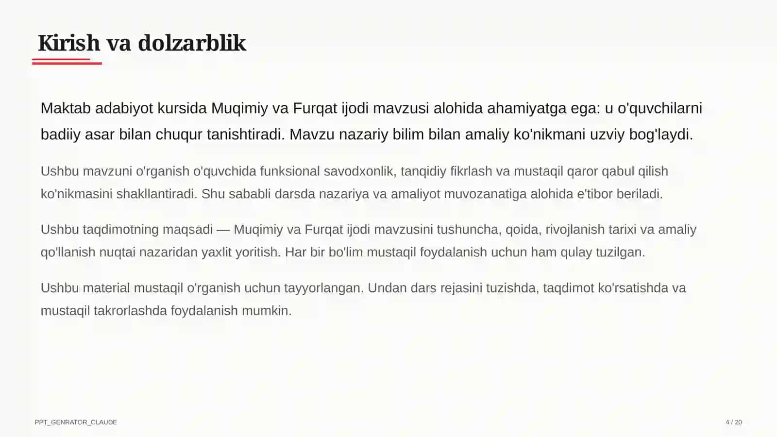 Muqimiy va Furqat ijodi (10-sinf) 4