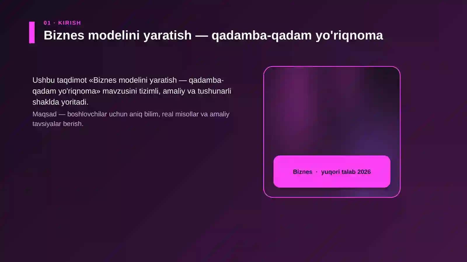 Biznes modelini yaratish — qadamba-qadam yo'riqnoma 4