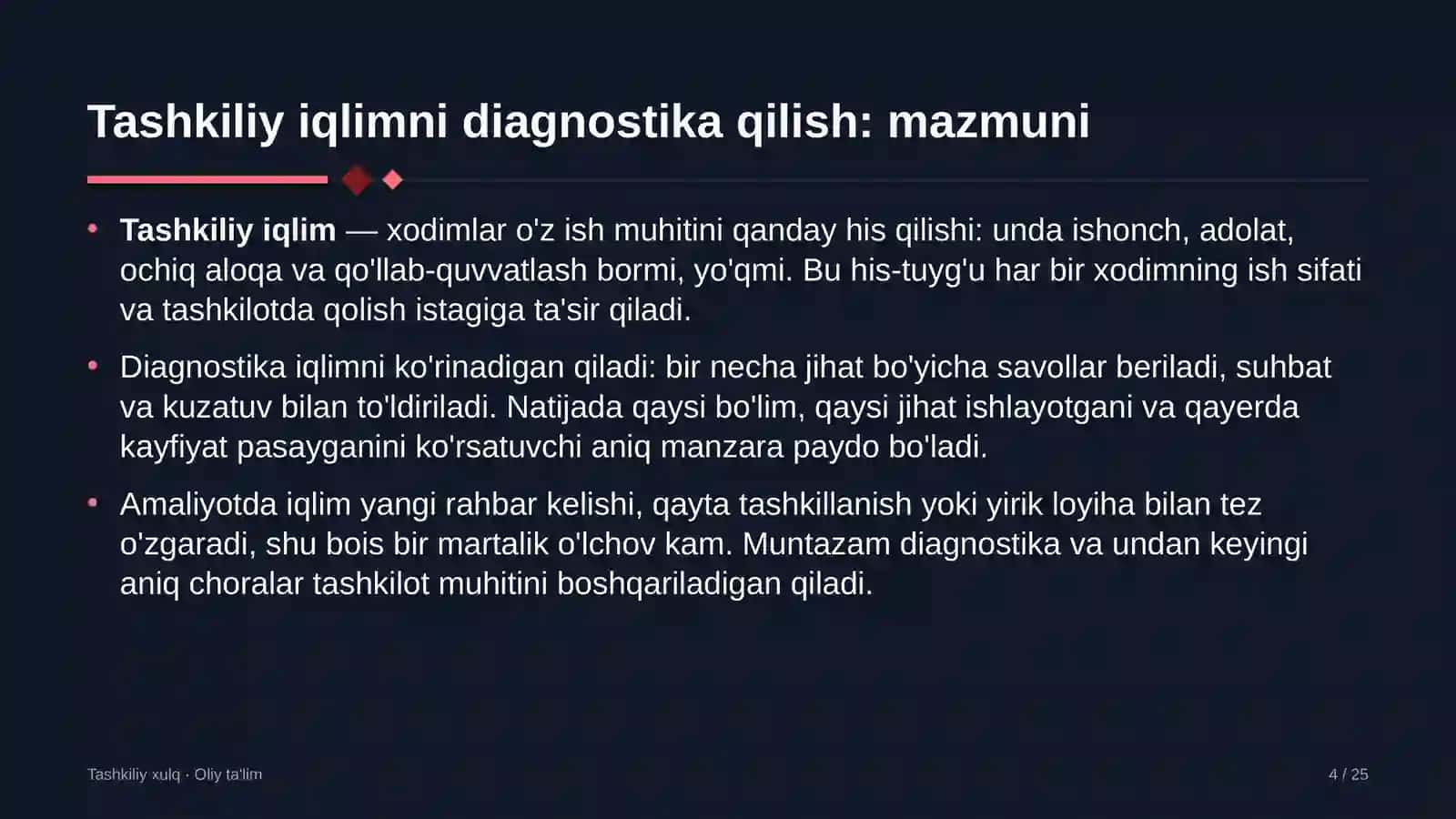 bolalar sog'lomlashtirish oromgohlarida tashkiliy iqlimni diagnostika qilish 6180 4