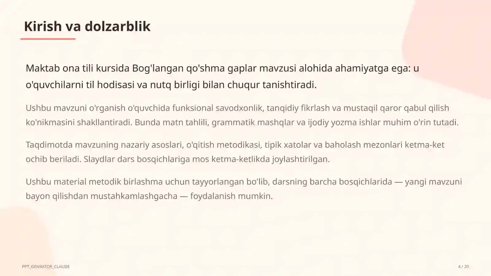 Bog'langan qo'shma gaplar (9-sinf) 4