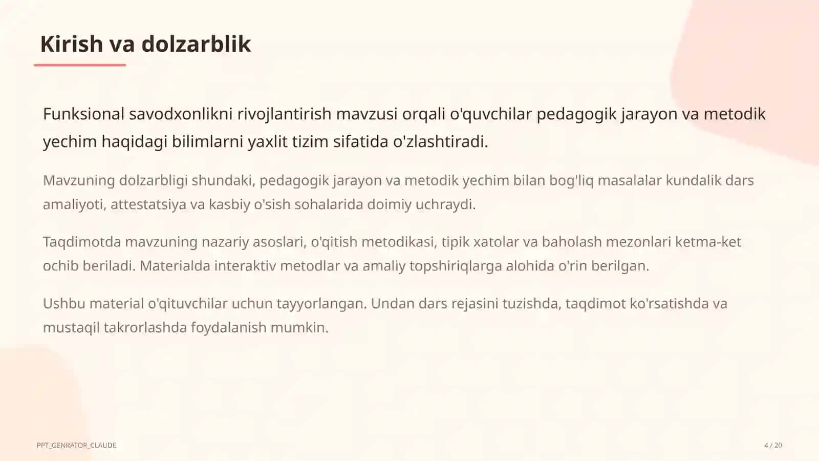 Funksional savodxonlikni rivojlantirish 4