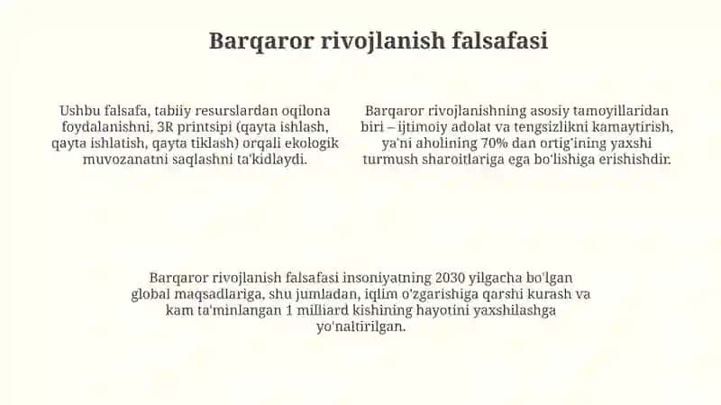Global jarayonlar. Barqaror taraqqiyot falsafasi 4