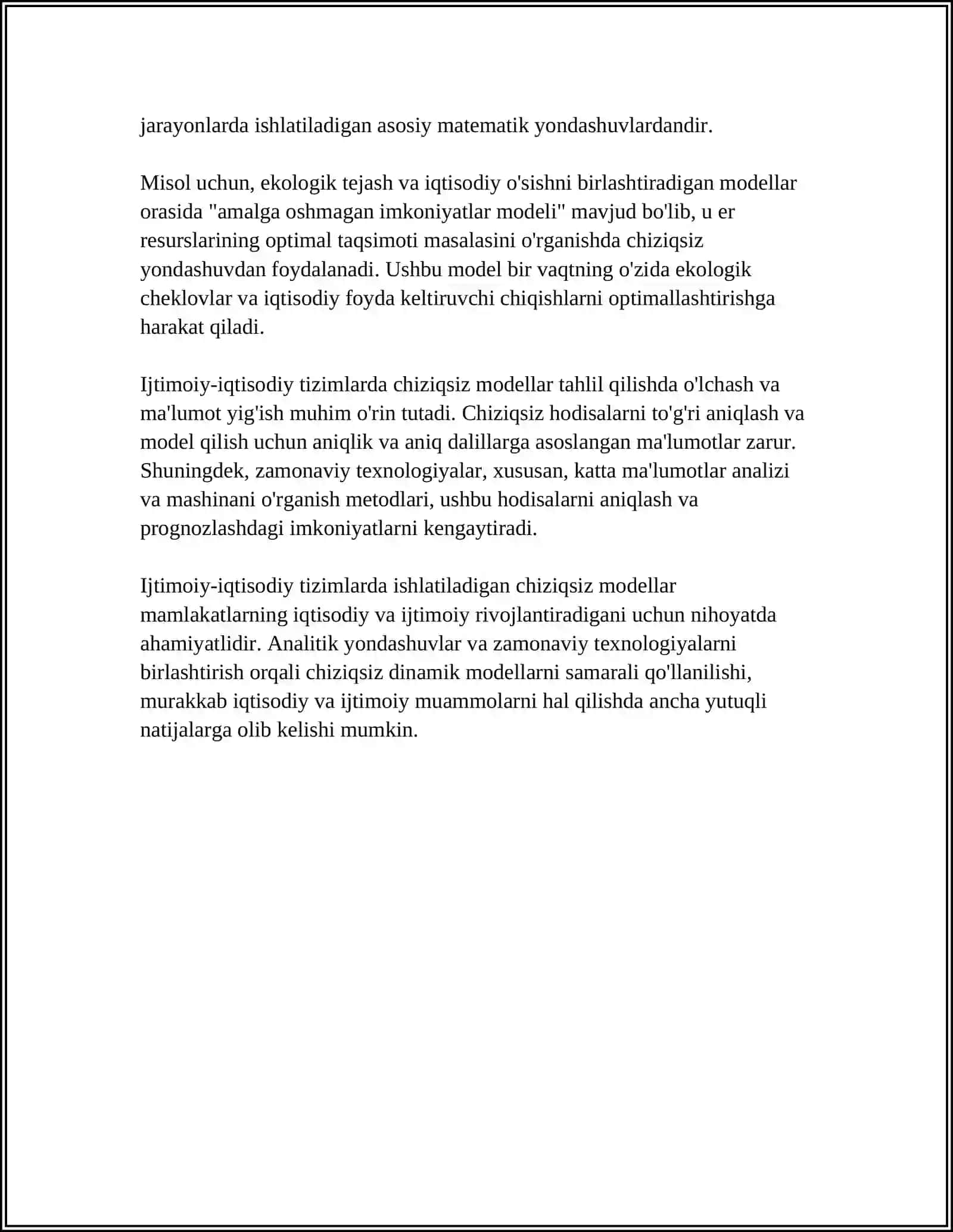 IJTIMOIY-IQTISODIY JARAYONLAR DA CHIZIQSIZ FUNKSIYALAR 4