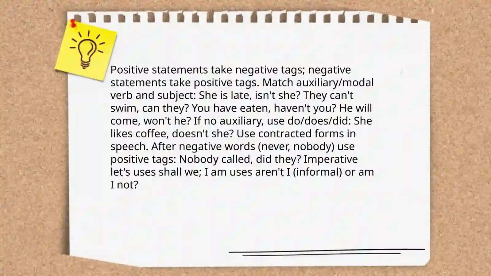 Tag and special question 4
