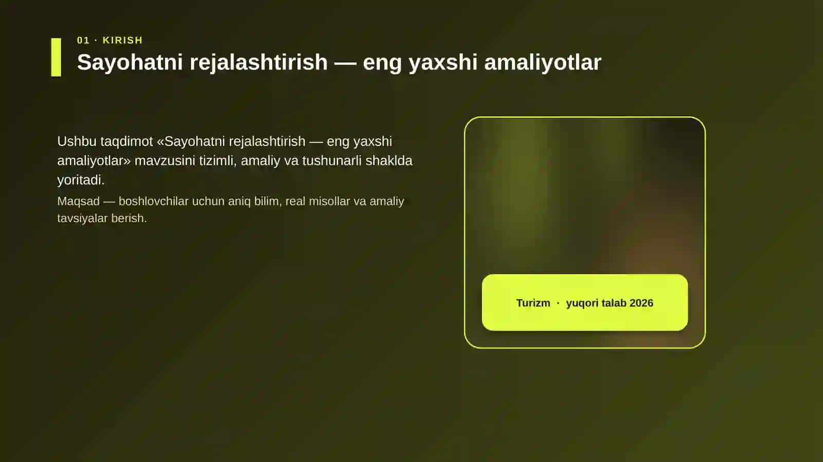 Sayohatni rejalashtirish — eng yaxshi amaliyotlar 4