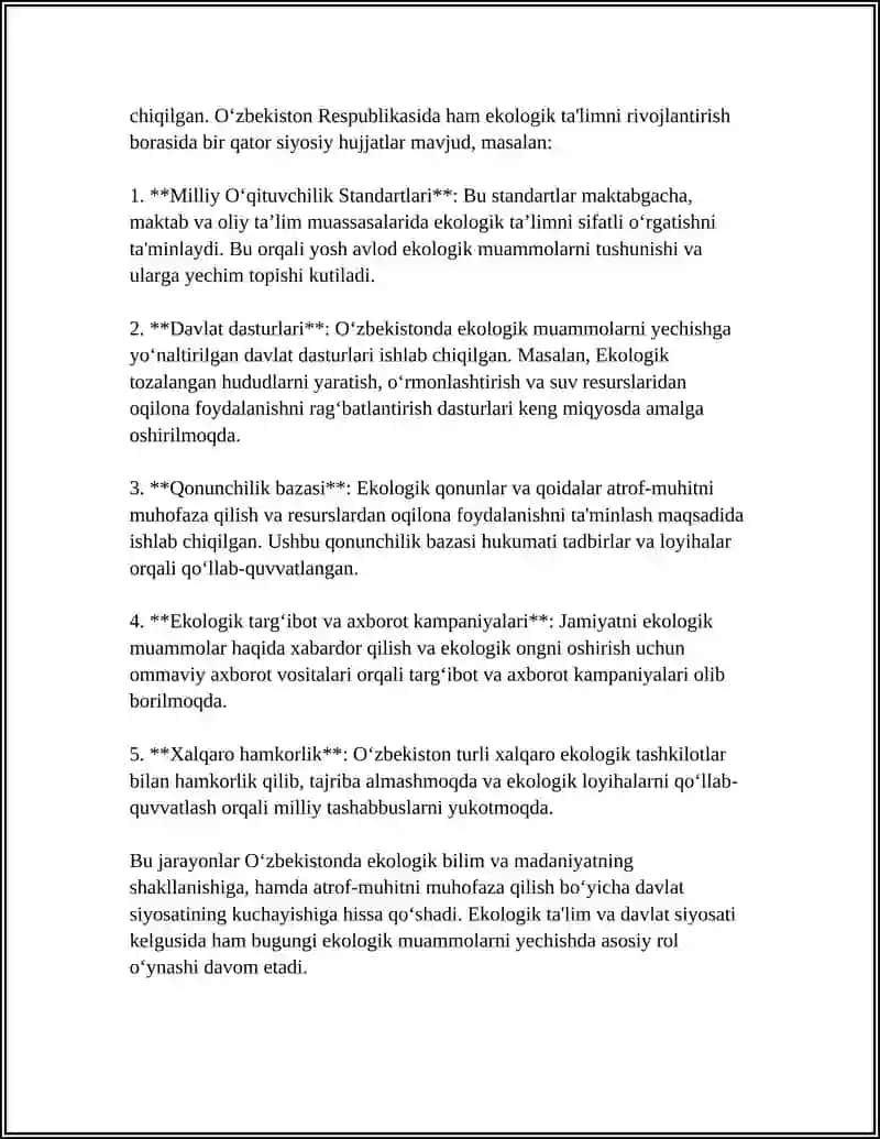 EKOLOGIK TAʼLIM BERISH VA DAVLAT STANDARTLARI 4
