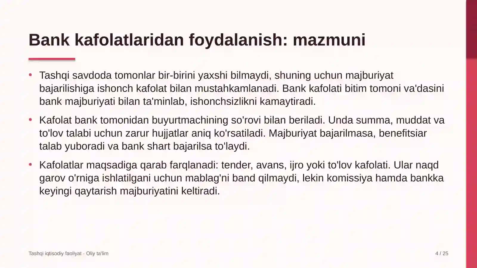 Bank kafolatlaridan foydalanish: mohiyati 4