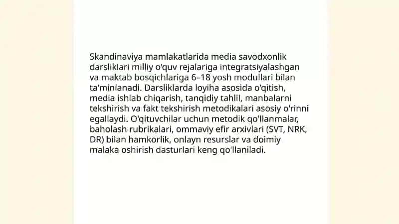 Mediataʼlim:xorijiy tajriba 4