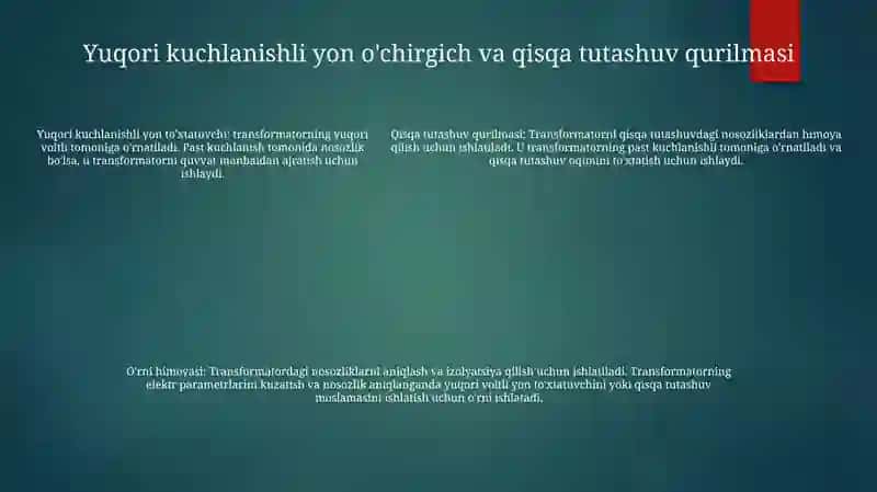 Yuqori Kuchlanish Tomonida Uzgich Va Qisqa Tutashtirgichli Qurilmali Kuch Transformatorlarni Rele Himoyasi 4