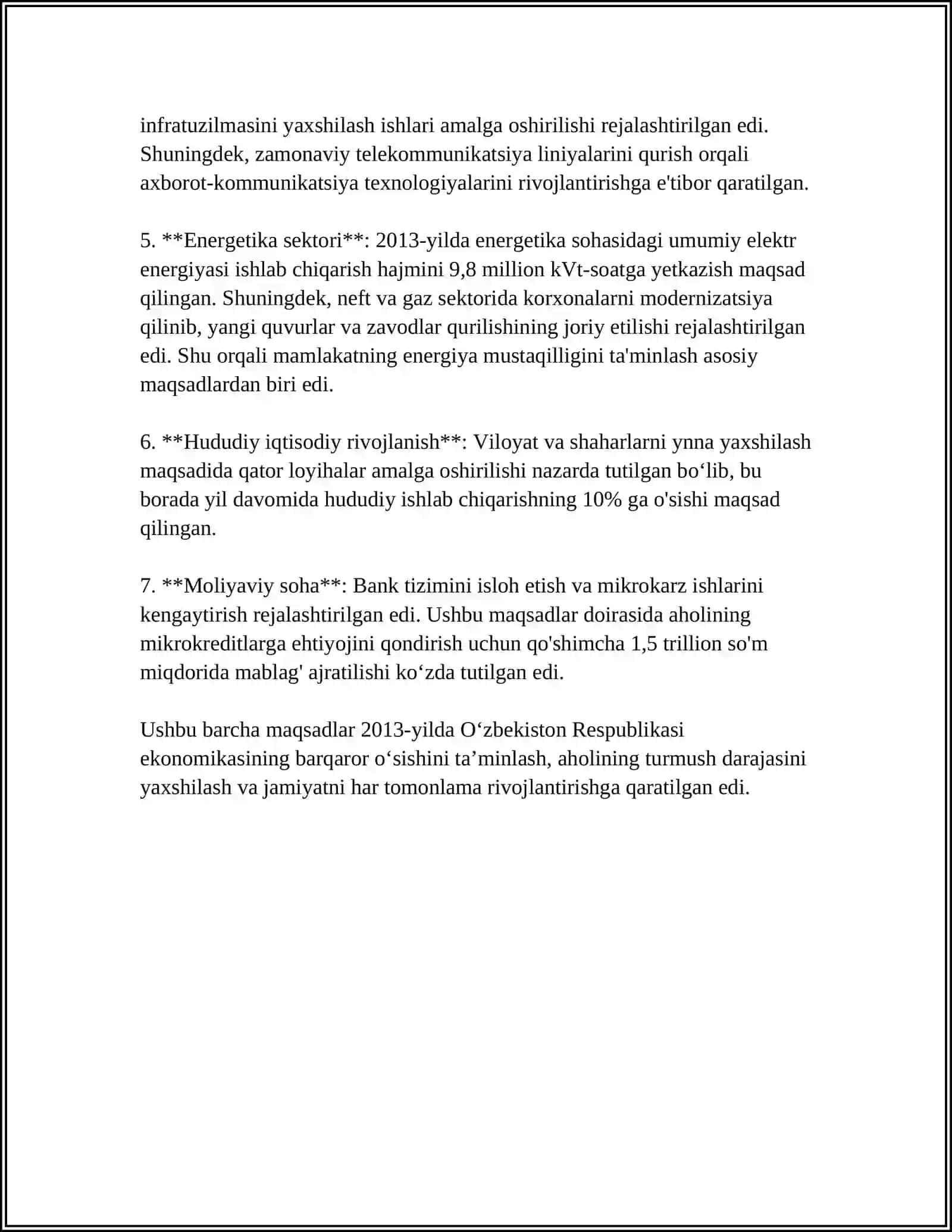 MUSTAQIL ISH Mavzu: 2013 - 2014 YILLAR DAVLAT DASTURI VA PUL MABLAGI 4