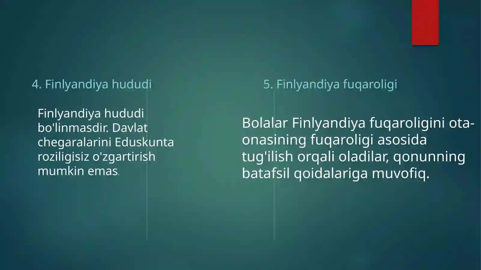 Finlandiya Konstitutsiyasi (Finlandiya Respublikasi) 4