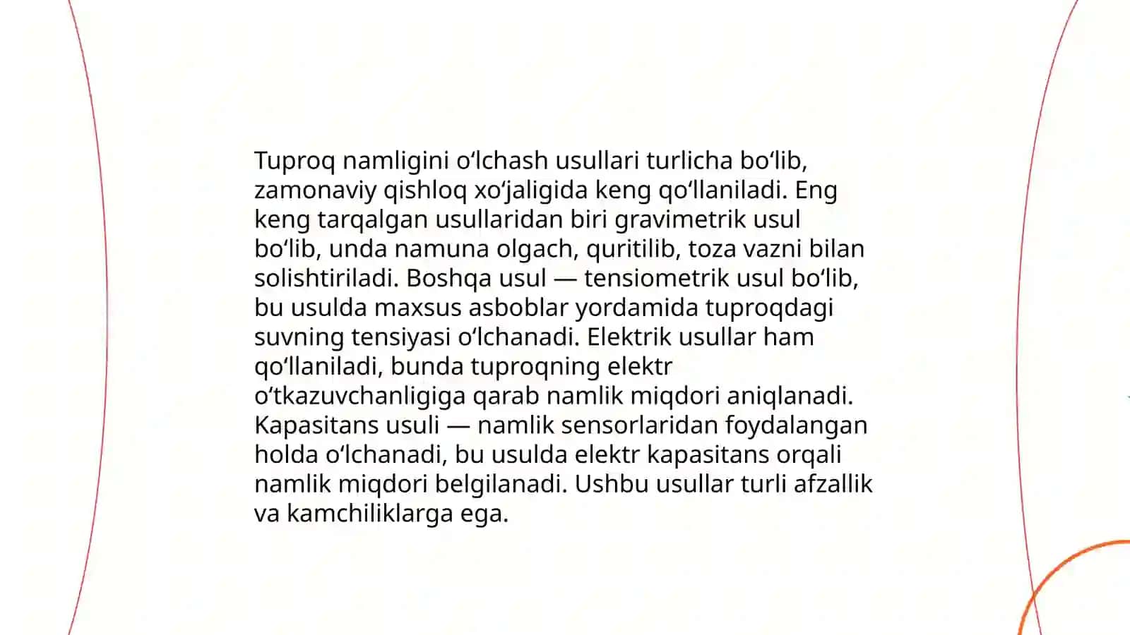 Sugʻorish me'yorini hamda tuproqdagi fiziologik foydali suv va suv toʻplamini aniqlash 4