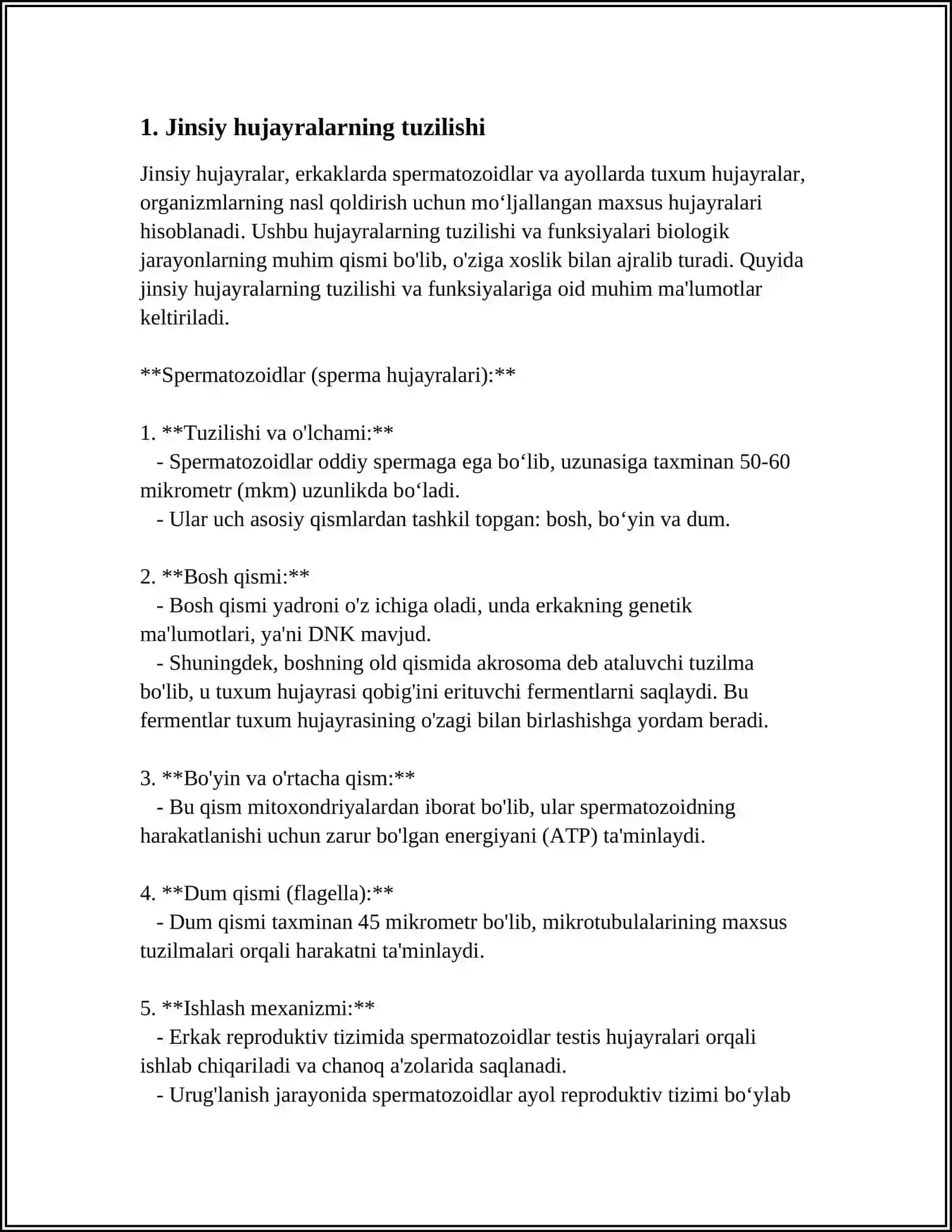 JINSIY HUJAYRALARNING TUZILISHI VA KELIB CHIQISHI 4