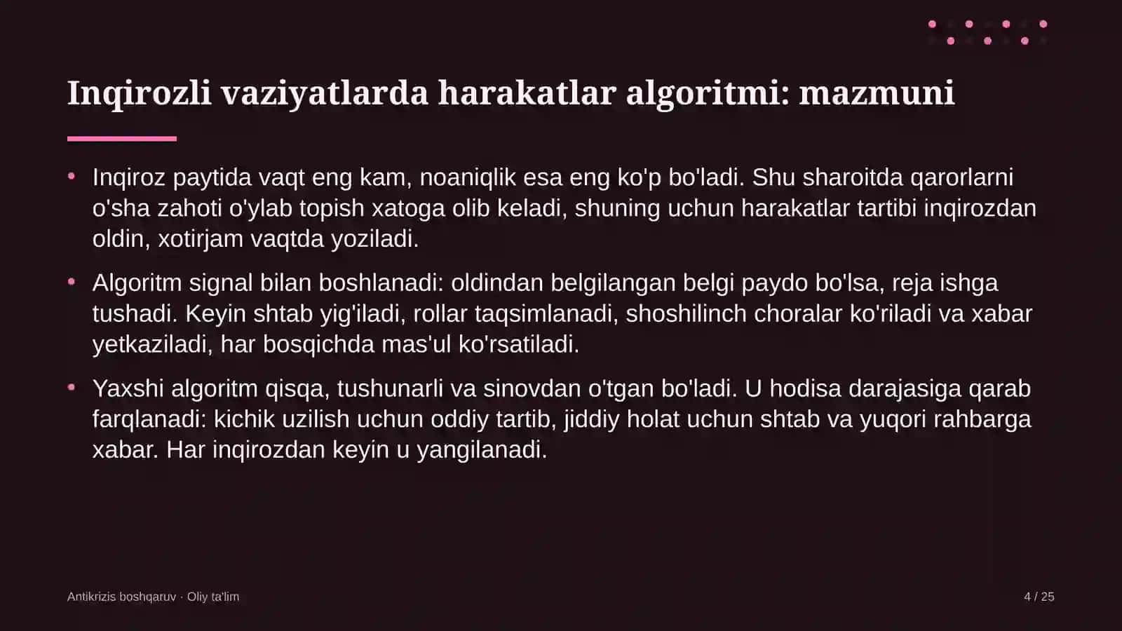 Ko'chatchilik xo'jaliklarida inqirozli vaziyatlarda harakatlar algoritmini ishlab chiqish 4