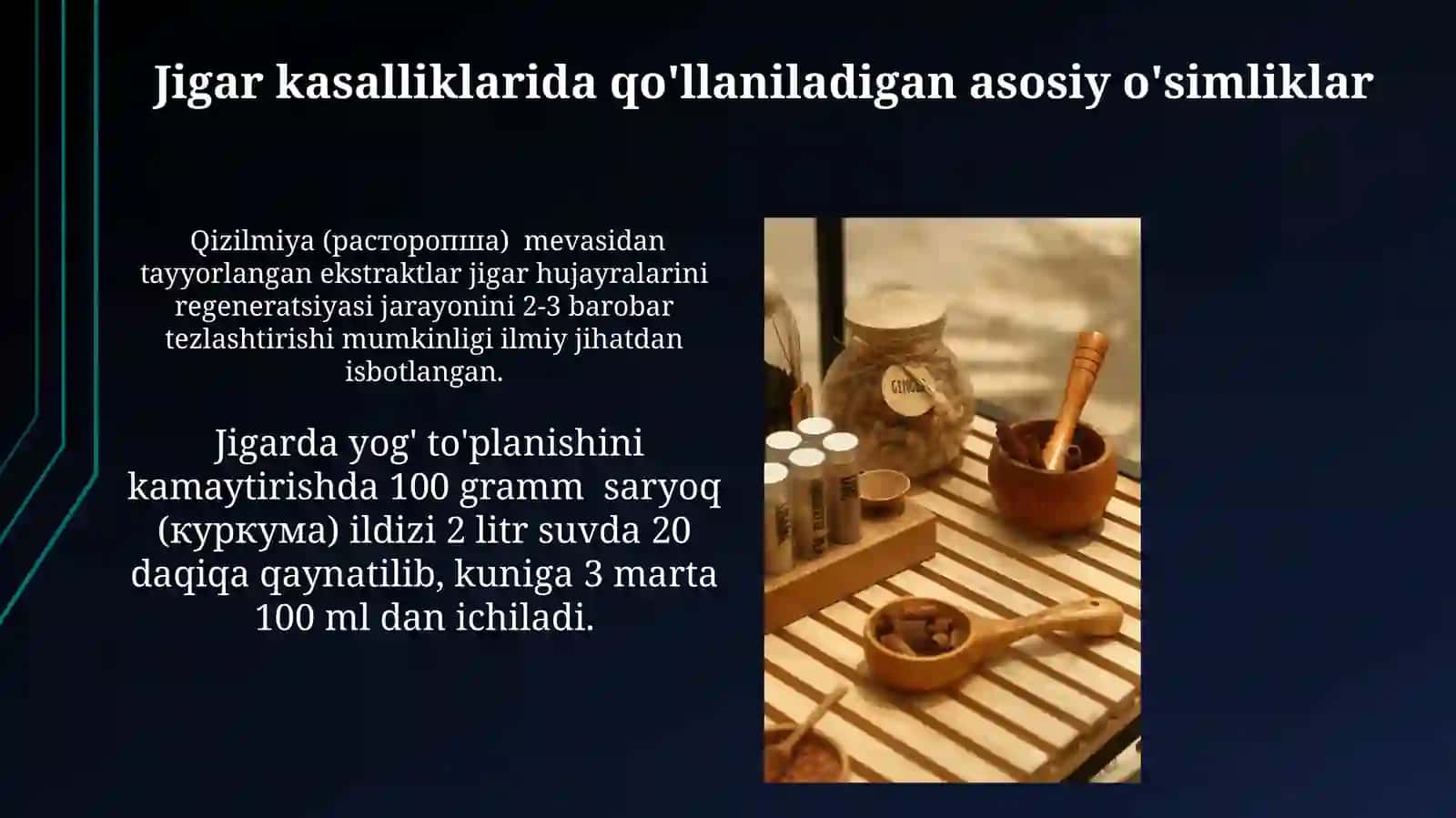 Jigar kasalliklarida qo'llaniladigan dorivor o'simliklardan yig'malar tayyorlash 4